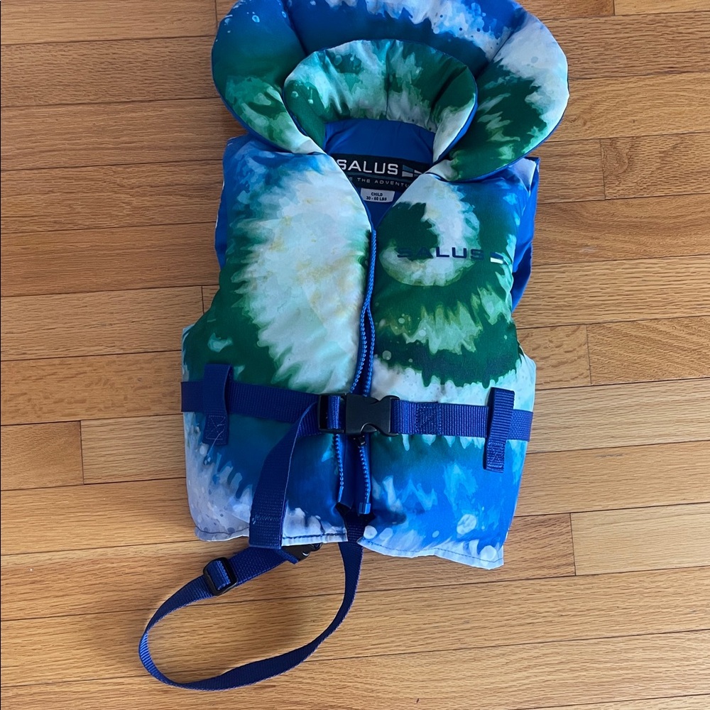 Kids Tie-Dye Life Vest - Blue and Green